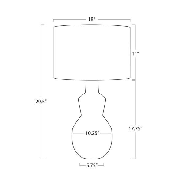 Rhonda Ceramic Table Lamp Line Drawing